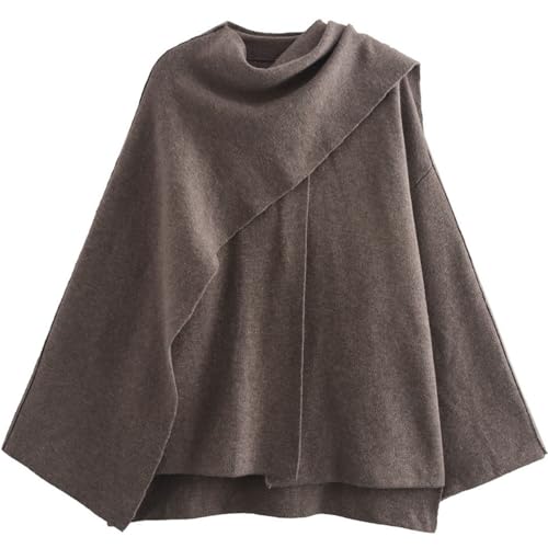 Perbai Women's Oversized Scarf Jacket Cardigan Sweater Trench Coats Side Split Fall Winter Peacoat Shawl Wraps