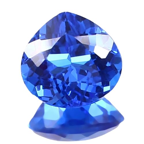 Spinelle bleu de Ceylan naturel 10,2mm, pierre en cœur pour création bague et collier