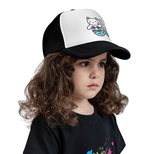 Waldeal Big Girls' Meowmaid Cat Mesh Trucker Hat, Adjustable Baseball Cap For 3-13 Year Old Kids #TOP6