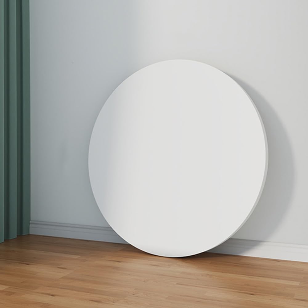 ASerZenith Round White Wooden Tabletop Replacement – 70Cm Smooth Dining/Coffee/Garden Table Board, Fits 30Cm, 50Cm, 60Cm, 80Cm Tables – Durable & Stylish Surface,White-60Cm/24In