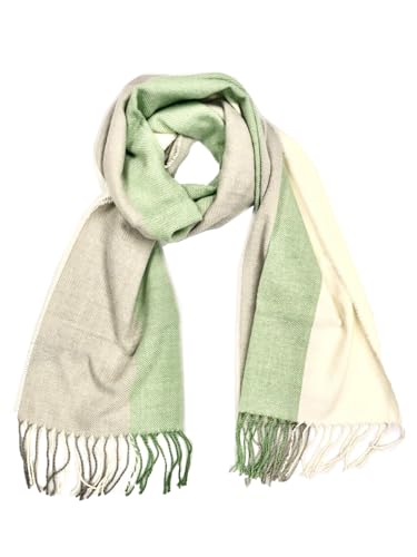 Steve Madden Women's Colorblock Tricolor Fringe Blanket Scarf, One Size