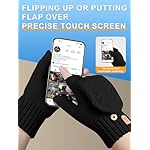 Fingerless Gloves, Winter Thermal Mittens Touch Screen Knit Half Finger for Running Dog walking -Men Women - Image 3