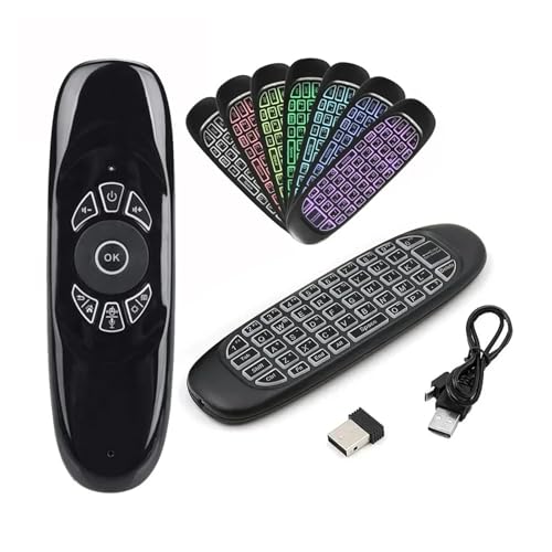 Mouche Air Souris C120 sans fil 2.4G avec mini clavier azerty rétroéclairé RVB pour Smart TV