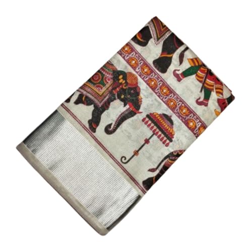 Image of Women's Kerala Kasavu Golden Gold Tissue Saree with Running Blouse Piece | Kerala Onam Saree with Tissue Mural Painted (Saree 5.5 meter, Blouse Piece 0.8 meter)