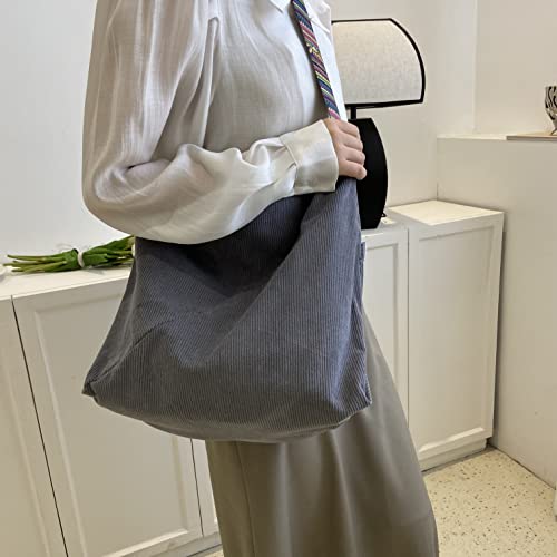 Image of JARKJARD Women Corduroy Tote Bag Large Shoulder Hobo Bag for Women Boho Casual Handbag Purse