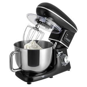 Robot da cucina, impastatrice in acciaio inox, 500 W, 6,2 l, impastatrice planetaria, 6 velocità, impastatrice silenziosa, con scopa