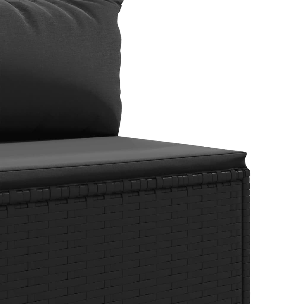 Juego de 4 muebles de jardín con cojín, muebles de exterior, muebles de exterior, muebles de balcón, color negro, polirratán – 3308075