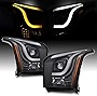 AKKON - For 2015-2020 GMC Yukon/Yukon XL Switchback LED DRL Light Bar Premium Projector Headlights - Pair Black Housing