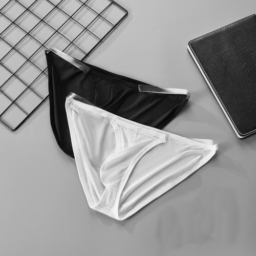 Men's Invisible Straps Waist Smooth Cool Ice Silk Sexy Pouch Underwear Briefs2
