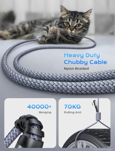 Image of AINOPE 240W USB C to USB C Cable [10FT] Right Angle C to C Cable Fast Charging,Sideways Phone Charger USBC to USBC Fits iPhone 17 16 15 Pro Max Plus,MacBook Air /Pro,iPad Pro,Samsung S25,Pixel,iPad
