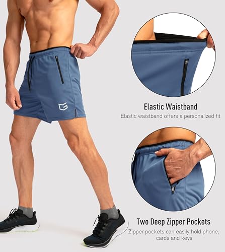 Image of G Gradual Men's Gym Workout Shorts Zipper Pockets 5 inch / 7 inch Quick Dry Breathable Runing Athletic Short for Men