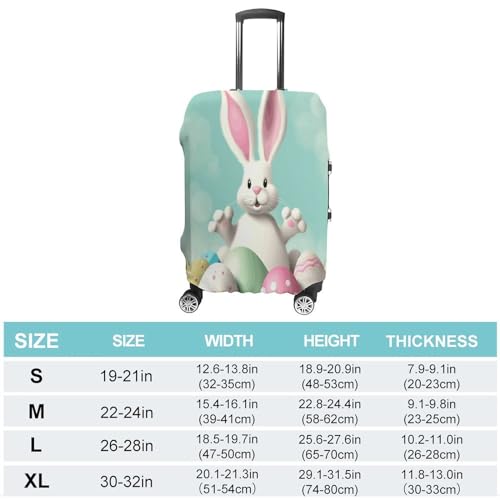 Travel Luggage Cover Elastic Suitcase Cover S Happy Easter Eggs Bunny Tail1 Suitcase Covers Suitcase Protector for Travel Washable Anti-scratch Suitcase Covers Luggages Decorative2