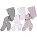 Hongyans 3 Paires Collant Enfant Fille Bébé Hiver Collants en Cotton Fille Chaussettes Leggings Tricotés 3-4 Ans