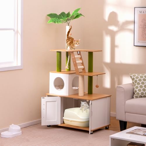 Árbol rascador para gatos con escondite para arena PETSITE miniatura 3