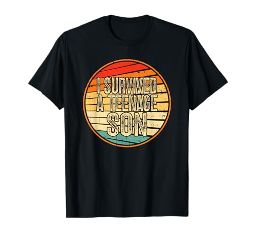 I Survived A Teenage Son Parenting Mom Dad Teenager Boy T-Shirt