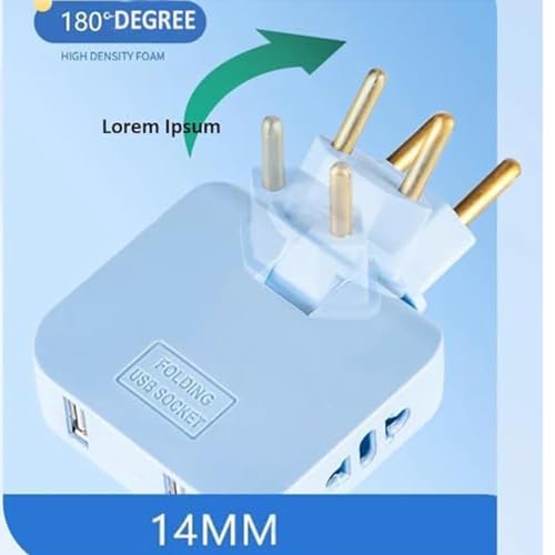 Image of 3-in-1 Rotatable EU to US Plug Adapter 180 Extension with Foldable Multi-Socket, Mini Slim Wireless Outlet Converter, 2-Pin Rotate Plug, Compact Travel-Friendly Design Multicolor (Standard Pack OF 6)