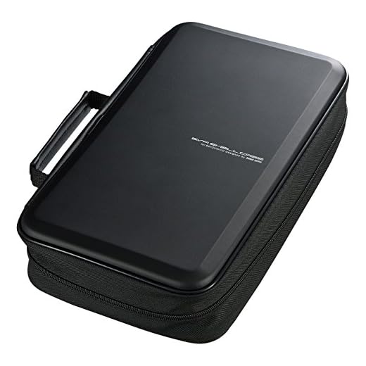 SANWA (Japan Brand 104 Large Capacity CD Case, Portable DVD/VCD Storage, EVA Protective Blu-ray Wallet, Binder, Holder, Booklet with Attached Handle for Car, Home, Office, Travel (Black)