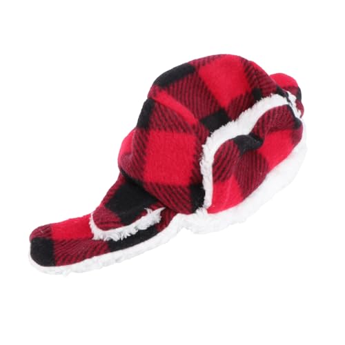 GALPADA 1Pc Breed Dog Beret Windproof Casual Winter Hat for Pets Soft Comfortable Pet Headwear Black and Red for Outdoor Use