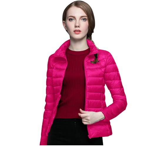 Puffer Jacket Women Lightweight Down Jackets Casual Feather Packable Solid Color Puffer Coats With Storage Bag Winter