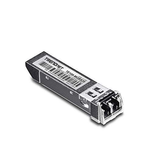TRENDnet SFP to RJ45 100Base-FX Single-Mode LC Module, TE100-MGBS20, Up to 20 km (12.4 Miles), Standard SFP Compatible, Up to 155Mbps Speeds, Duplex-LC Fiber Compatible, 1310nm, Lifetime Protection