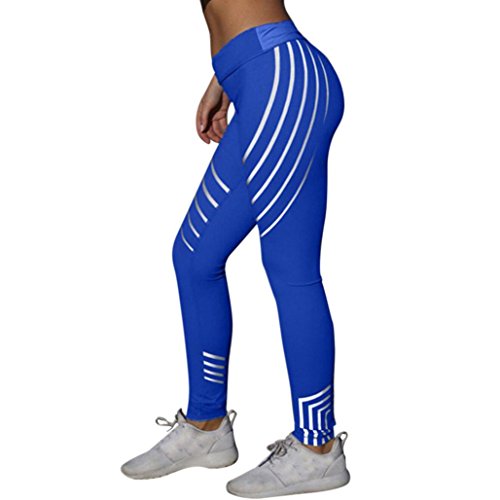 Mallas Mujer Leggins Polainas de Running Gym Leggings Mujer Yoga Deportes Running Pilates Pantalones Gimnasio Corriendo Chandal Pantalones Push up Mujer Amlaiworld (Azul, S)