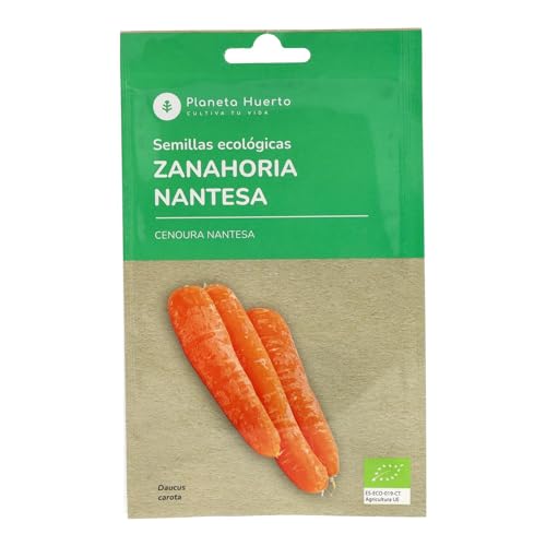 Planeta HUERTO | Semillas Ecológicas de Zanahoria Nantesa – Variedad Dulce y Crujiente, Ideal para Huertos Urbanos