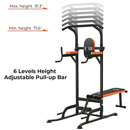 Kicode Power Tower, Workout Dip Station with Sit up Bench, Home Gym Pull Up Bar Dip Station, Exercise Tower Dip Stand, Adjustable Height Strength Training Multi-Function Fitness Equipment - Home Fitness Guru Kicode Power Tower, Workout Dip Station with Sit up Bench, Home Gym Pull Up Bar Dip Station, Exercise Tower Dip Stand, Adjustable Height Strength Training Multi-Function Fitness Equipment - Image 5