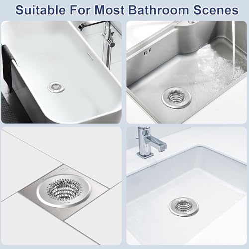 image for TRAPMATE Tub Stopper, Reversible Bathtub Drain Hair Catcher & Stopper,