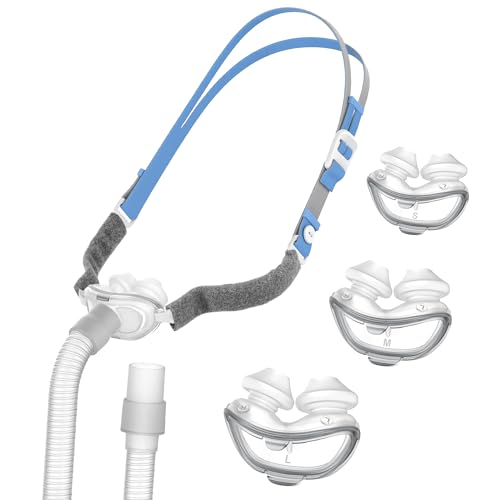 CPAP Nasal Pillow Assembly Kit Compatible with ResMed Airfit P10 Including 3 Sizes Pillows 1 PC Frame 1 PC Headgear and 1 PC Short Tube Snug-fit & Durable CPAP Accessories Supplies by BlessEase