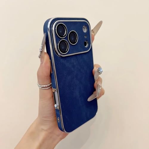 Coque iPhone 17 Pro en denim vintage bleu marine et protection antichoc élégante