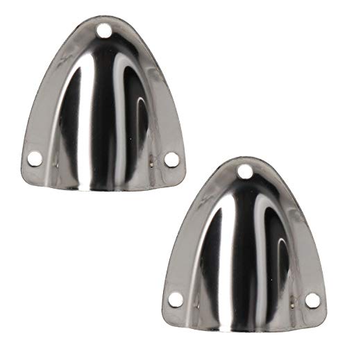 AB Tools Air Vent Scoop Drain Cover Shell Shaped Polished Stainless Steel 45mm 2PK