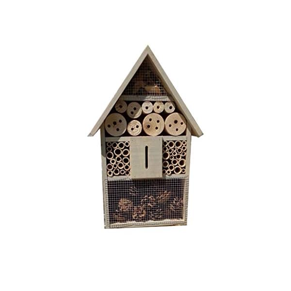 ÖLBAUM XXL Insektenhotel 3.5-fache Oberfläche 80 cm x 50 cm, 1x Bienenhotel,Insektenhaus Spitzdach + Bienenhaus mit
