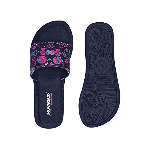 Image of SOLETHREADS SQUISHY DOODLE | Super Soft | Comfort | Cushion | Bounce Back | Durable | Handcrafted Upper | Outdoor | Slippers | T-Strap | Flip Flops for Women