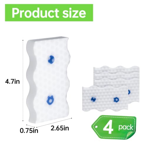 Image of Shower and Tub Scrubber Refills Compatible with Mr. Clean, 4 Pack | Magic Eraser Bathroom Cleaning Refills, All-in-One Soap Scum Remover, Built-In Cleaning Formula, Easy to Use, Great for Homes