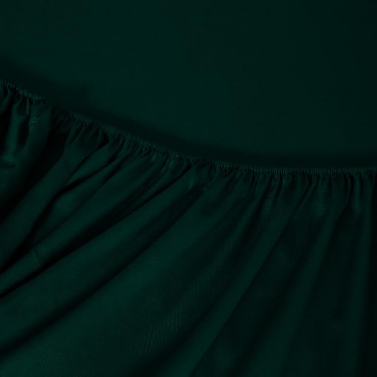 Spannbettlaken 90x200 Cm Aus Baumwolle - Mit Gummizug, Atmungsaktiv & Pflegeleicht (Flaschengrün)