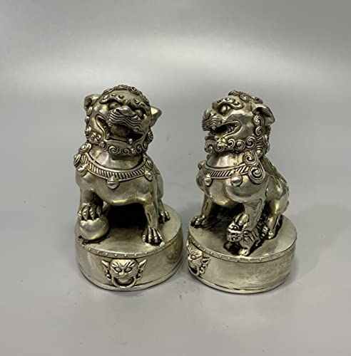 Lion Feng Shui AMUCK Blanc Cuivre : Protégez et Décorez Votre Bureau avec Élégance
