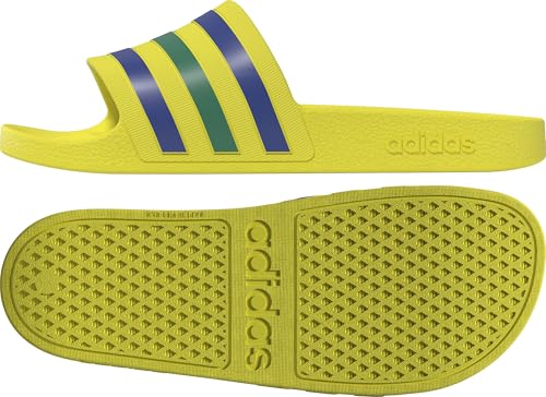 adidas Unisex Adilette Aqua Slides, bright yellow/bold blue/bold green, 38 EU 2