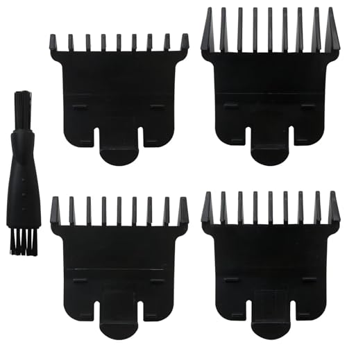 Hair Trimmer T Out liners Guards Set Fit for Andis T Outliners, From 1/16-3/8 inch Snap-on Blade Attachment Combs Set, 4 Combs w/ 1 Brush by YTXXDEUS