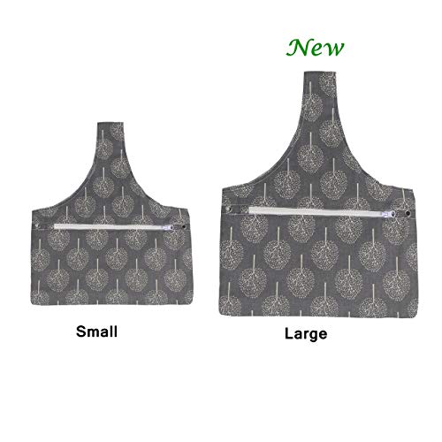 Knitting Tote Bag Yarn Storage Organizer for Large Projects, Gray Tree (Large)