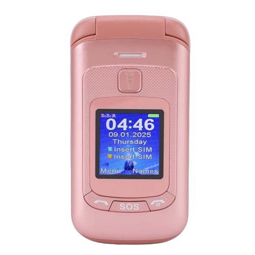 Lazmin112 Teléfono Móvil con Botones Grandes para Mayores, Teléfono Plegable 2G Desbloqueado, Pantalla 2,8 Pulgadas, Doble Sim y Doble Modo Espera, Linterna, Sos, Altavoz Potente