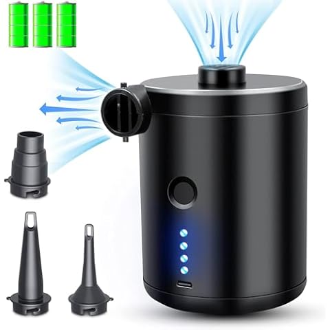 3T6B USB Rechargeable Air Mattress Pumps, Portable Electric Air Pump, Quick Air Mattress Pump for Outdoor Camping Inflatable Raft Bed Boat Swimming Ring Vacuum Bags (Rechargeable & Portable) Cover