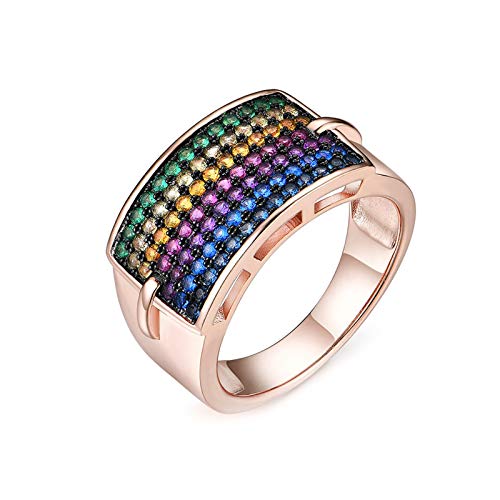 Bague Large Femme Argent 925 Multicolore Idéale pour Vos Soirées Chic