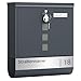 Produktbild SONGMICS Briefkasten personalisiert, mit Namensschild, Hausnummernschild, Postkasten, Zeitungsfach, Sichtfenster, Schloss, modern, 10 x 30,8 x 33,8 cm, anthrazit GMB082G01