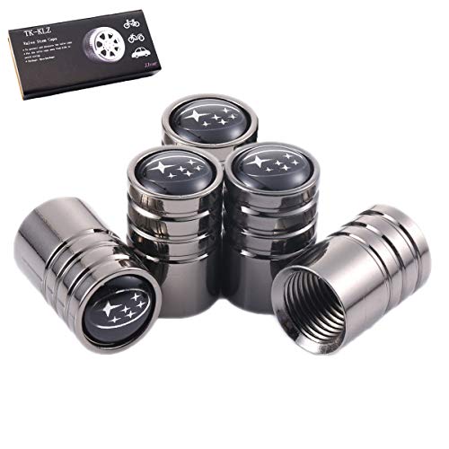 TK-KLZ 5Pcs Chrome Car Tire Valve Stem Caps for Subaru BRZ Outback Forester XV Legacy Exiga Ascent Decorative Accessories