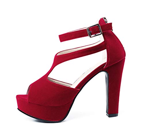 GATUXUS Women's Platform Chunky High Heels Sandals Open Toe Ankle Strap Sexy Dress Sandals Pumps Summer Shoes2