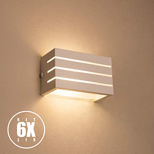 Arandela Frisada Branca Parede Externa Kit 06 unidades