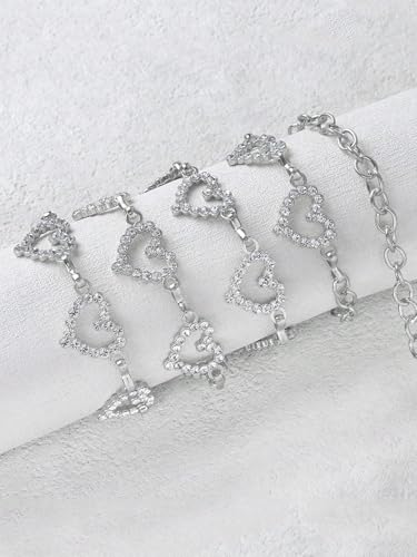 Fashionable Heart Shaped Rhinestone Waist Chain Metal Braided Belt For Women Summer Dresses Halloween Valentine's Day4