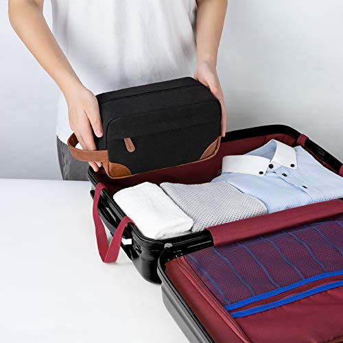 Vorspack-Toiletry-Bag-Hanging-Dopp-Kit-for-Men-Water-Resistant-Canvas-Shaving-Bag-with-Large-Capacity-for-Travel-Black