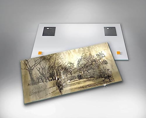 Wallart sépia tree park decoration interieure moderne tableau image verre colore - 2