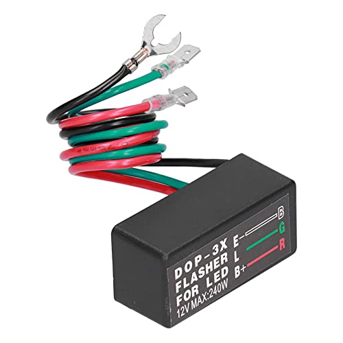 Hilitand LED Flasher Relay Motorcycle, Flash Relay DOP?3X 12VDC 20A Universal LED Flashing Relay with Harness Turn Flasher, Powersports Turn, Hilitand5k0ua89zm6